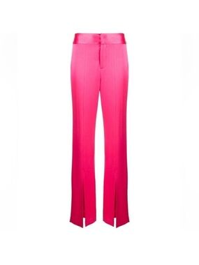 Alice + Olivia Vibrant Pink Split-Hem Wide Leg Trousers